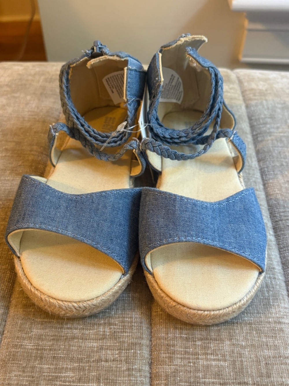 Gymboree Denim Blue Braided Ankle Strap Sandals